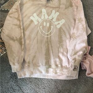 SHEIN Pink Tie-Dye 'Mama' Sweater